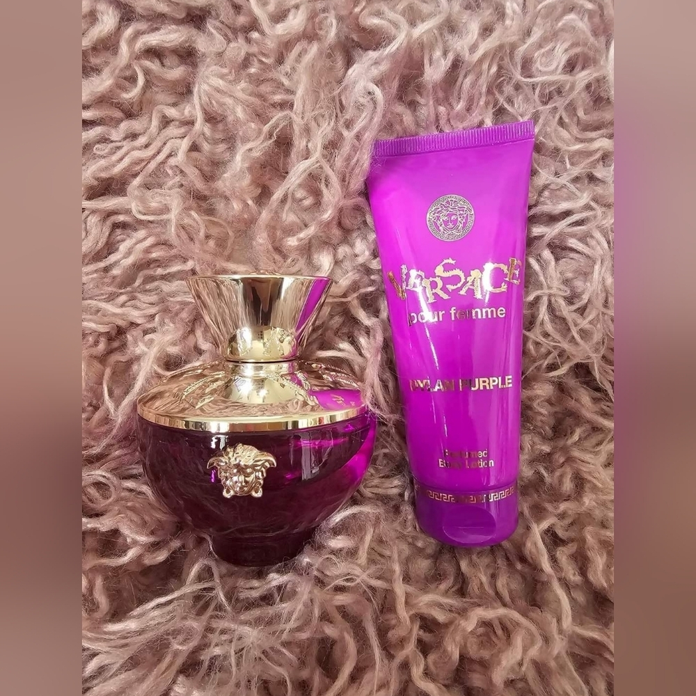 Full bottle of Versace Dylan purple